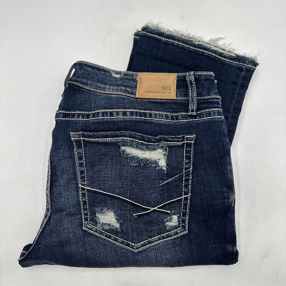 BKE Stella Jeans Womens 34 Blue Denim Low Rise Slim Fit Flare Bootcut